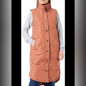 Kaffe Quilted Orange Outerwear Long Vest